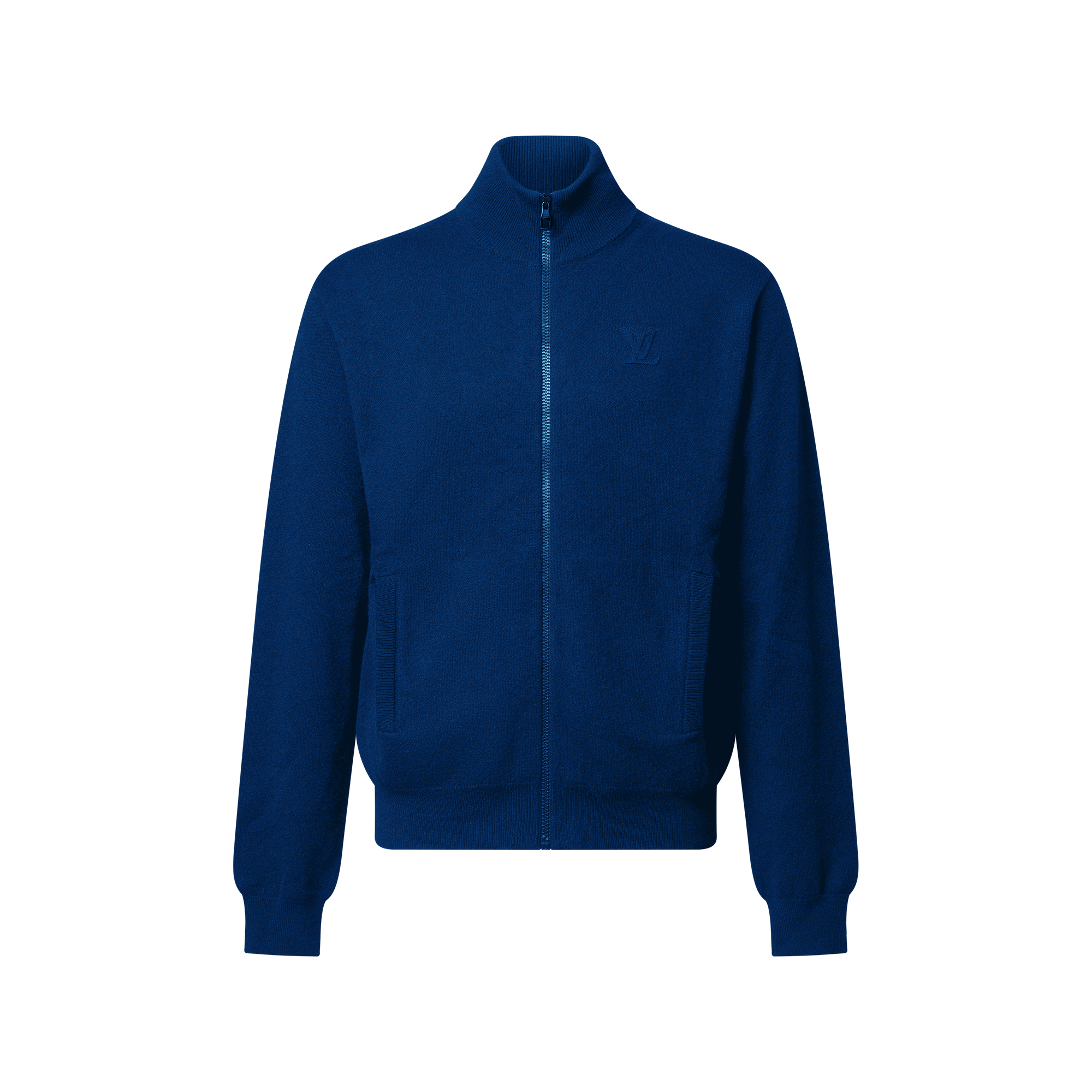 Inside Out Zipped Through Cashmere Hoodie - Luxury Blue | LOUIS